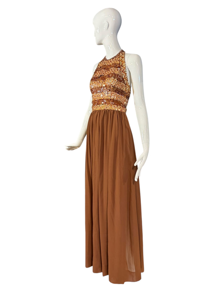 Givenchy Haute Couture Runway Gown – 1969 Sequin Halter Dress from Brooklyn Museum (FR 36), Apparel, Givenchy, RERACKED