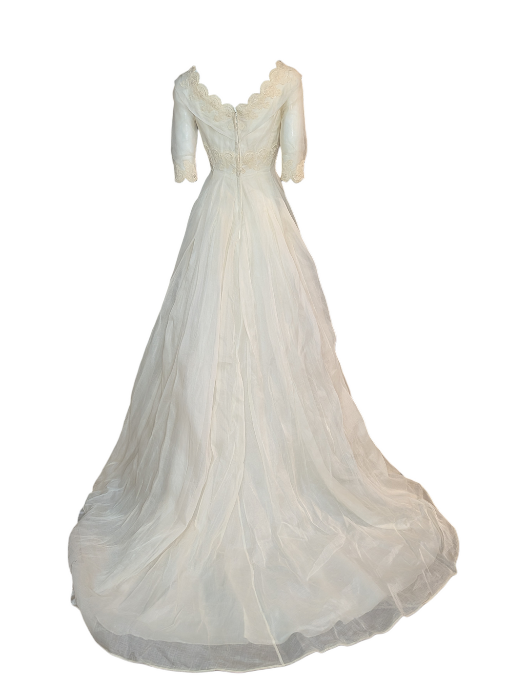 Cahill Beverly Hills Late 1950s Organdy Wedding Gown