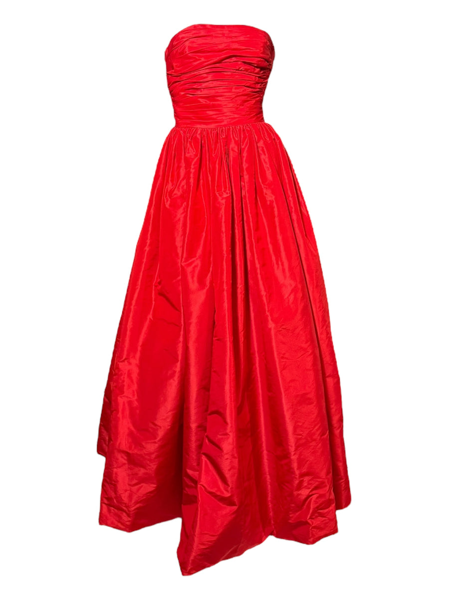 Oscar de la Renta 2011 Couture Red Strapless Silk Taffeta Ball Gown, , Oscar de la Renta, RERACKED