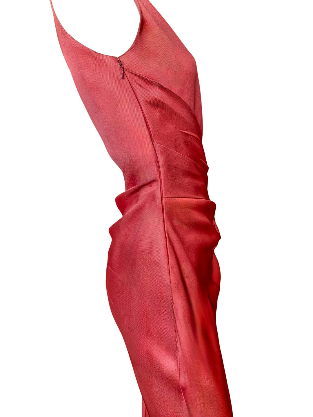 70's Bill Blass Rose Silk Draped Evening Gown