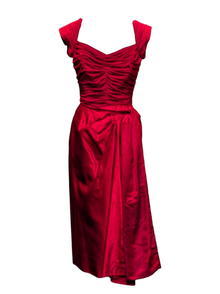 Elsa Schiaparelli 1950s ruched haute couture cocktail dress *RARE*