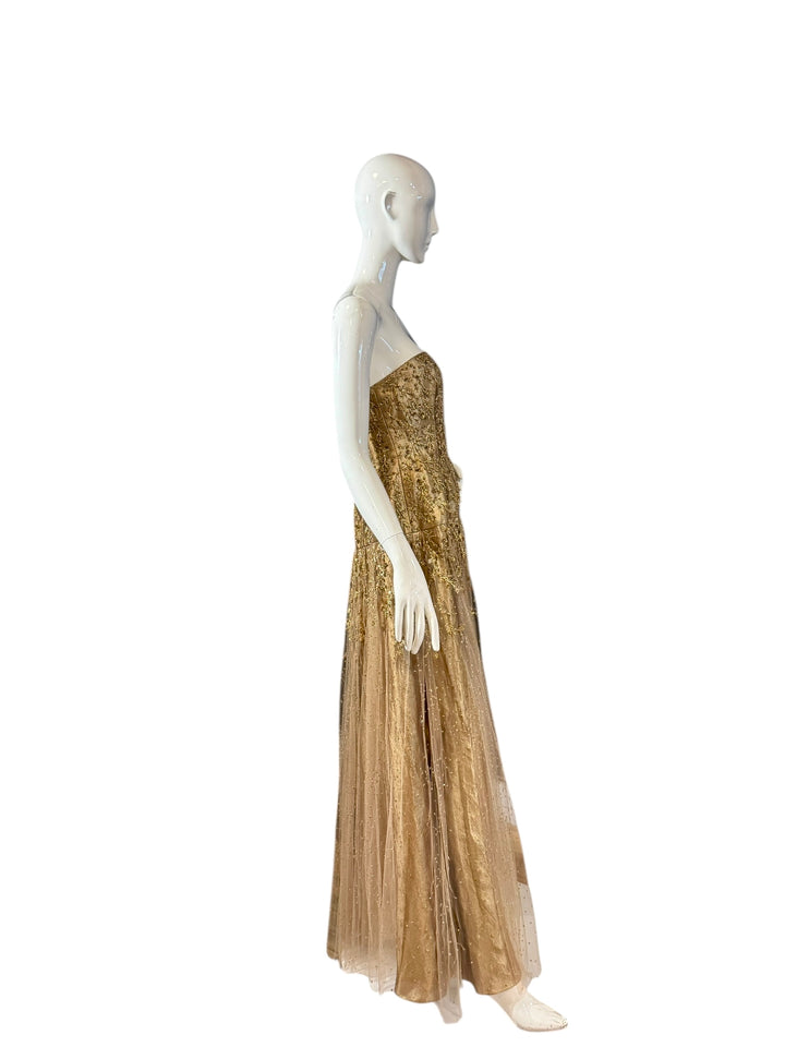 Ralph Lauren Fall 2006 Gold Strapless Beaded Runway+ Campaign Gown, CLOTHING, Ralph Lauren Collection, RERACKED
