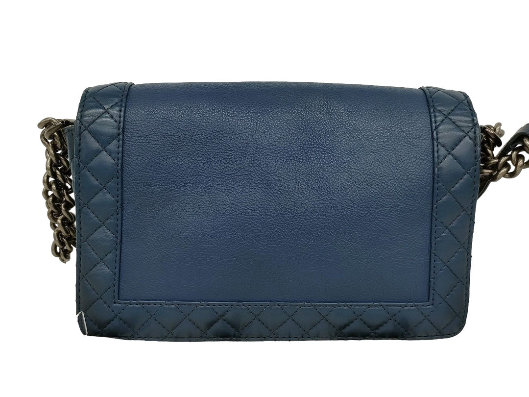 Chanel Boy Medium Shoulder Bag - Blue Calfskin