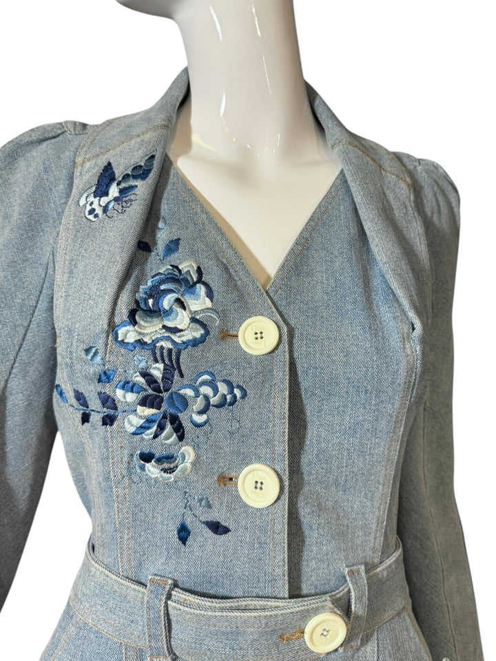 Christian Dior by John Galliano Rare 2005 Embroidered Denim Skirt Suit, Apparel & Accessories, Christain Dior, RERACKED