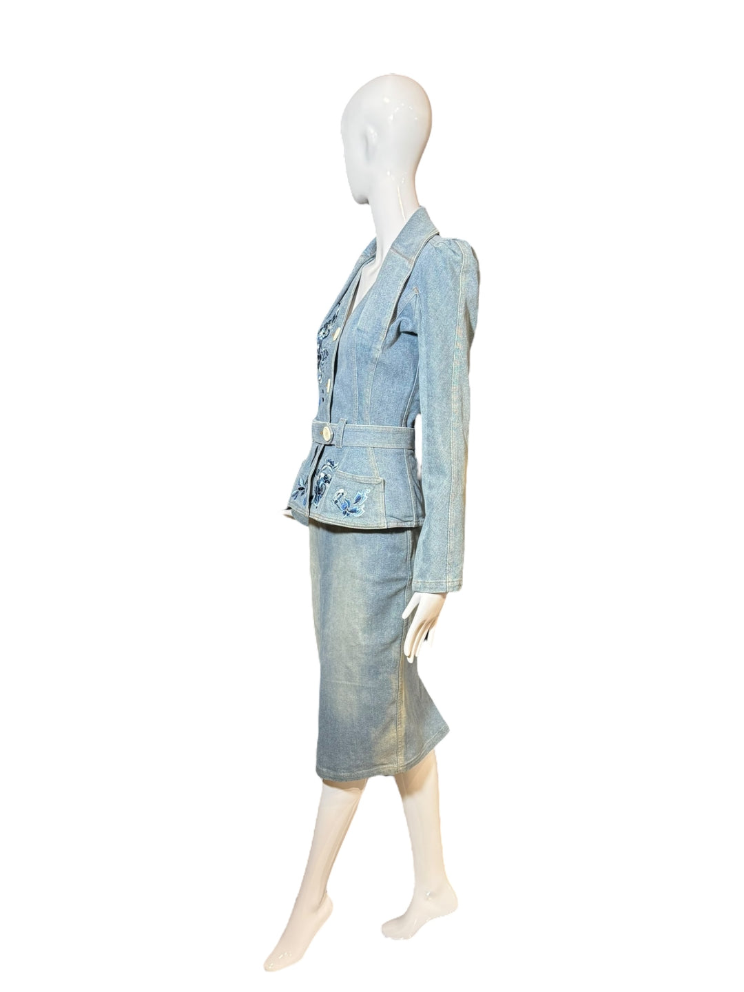 Christian Dior by John Galliano Rare 2005 Embroidered Denim Skirt Suit, Apparel & Accessories, Christain Dior, RERACKED