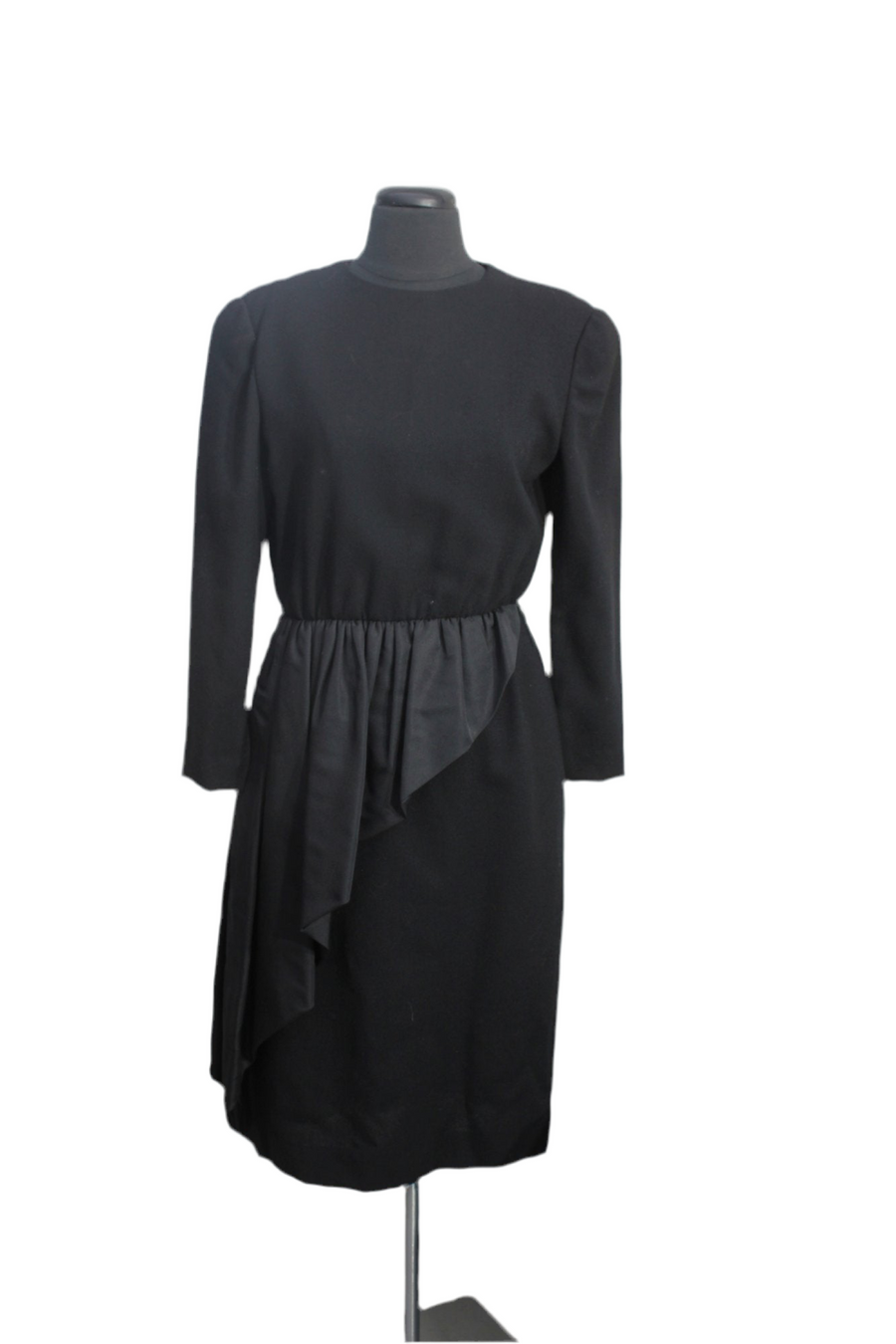 Bill Blass Black Wool Cocktail Dress Bill Blass Black Wool Cocktail Dress