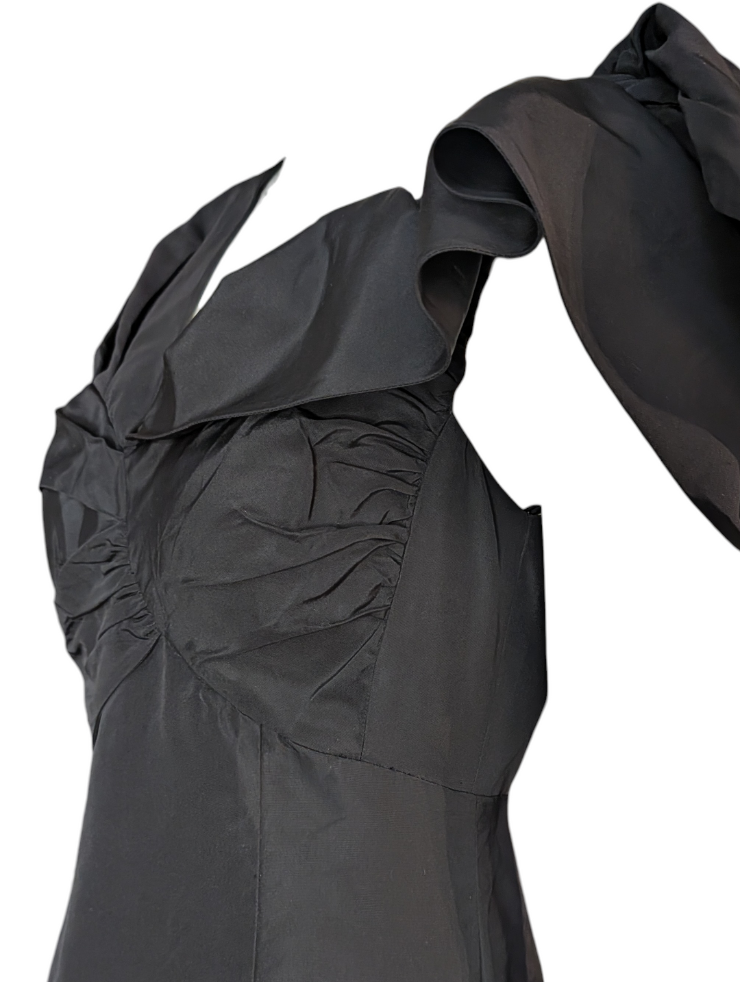 Oscar De La Renta Black Sculptural Evening Gown