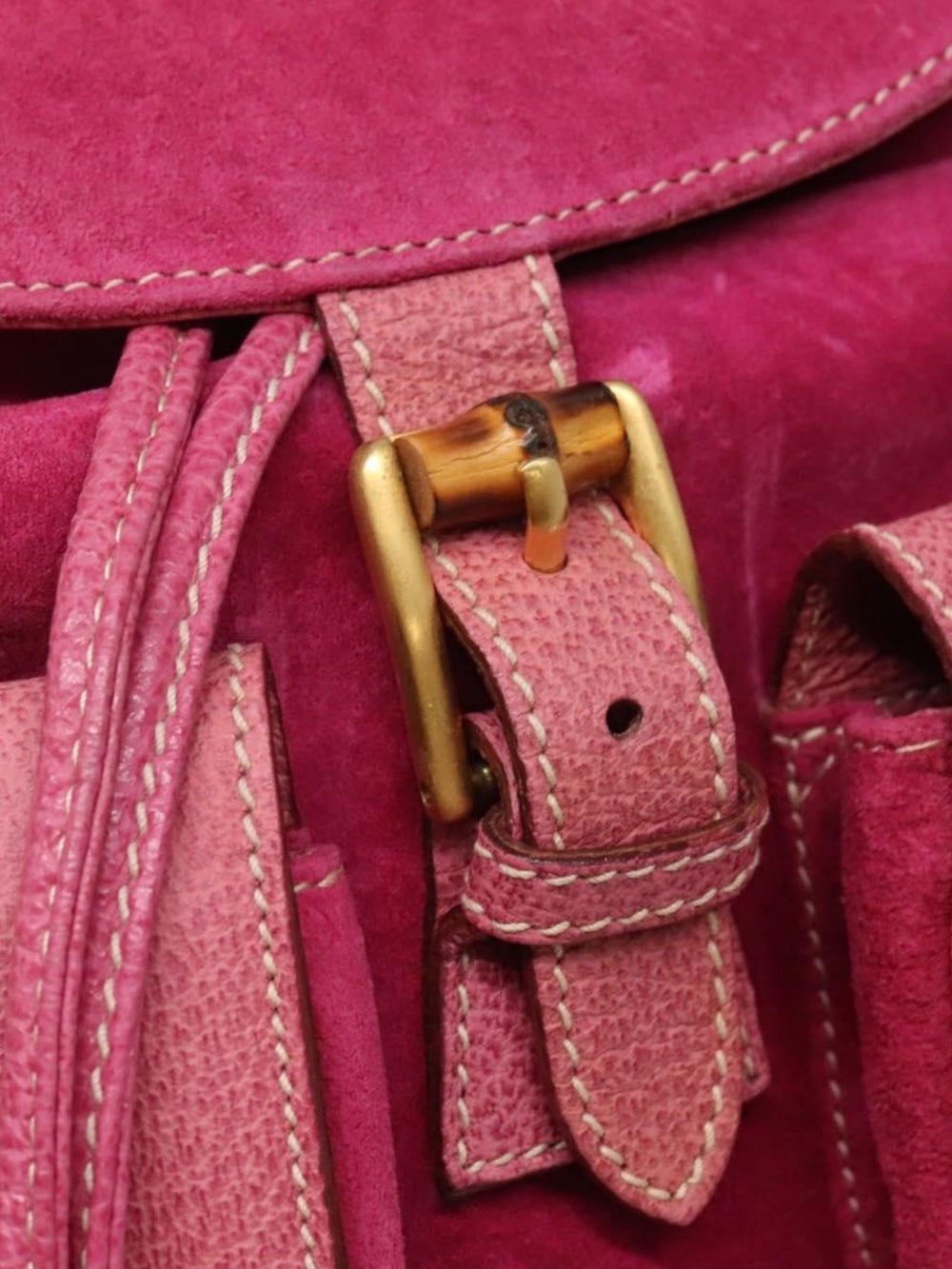 1990s Gucci Pink Suede & Leather Bamboo Backpack – Made in Italy, Tom Ford Era, Apparel & Accessories, Gucci, RERACKED