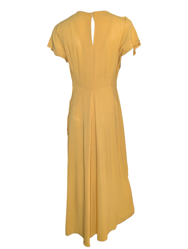 1940s Mustard Yellow Beaded Gown