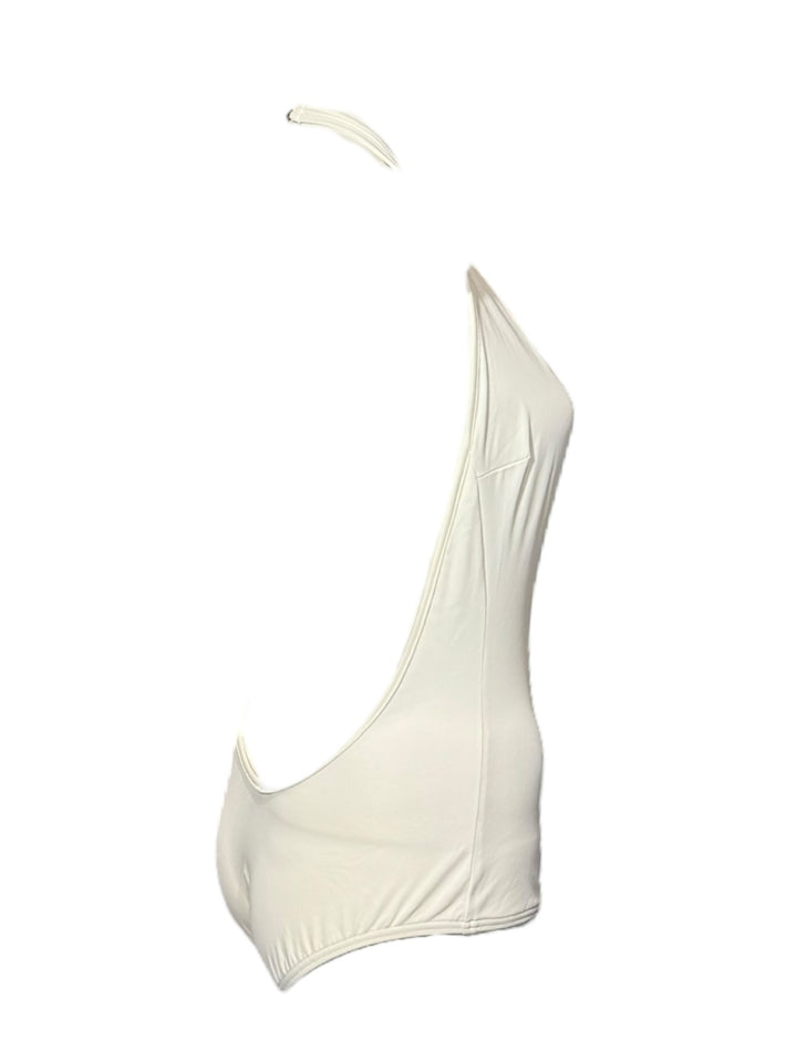 1996 Tom Ford for Gucci F/W iconic Ivory Cutout Halter Swimwear / Bodysuit