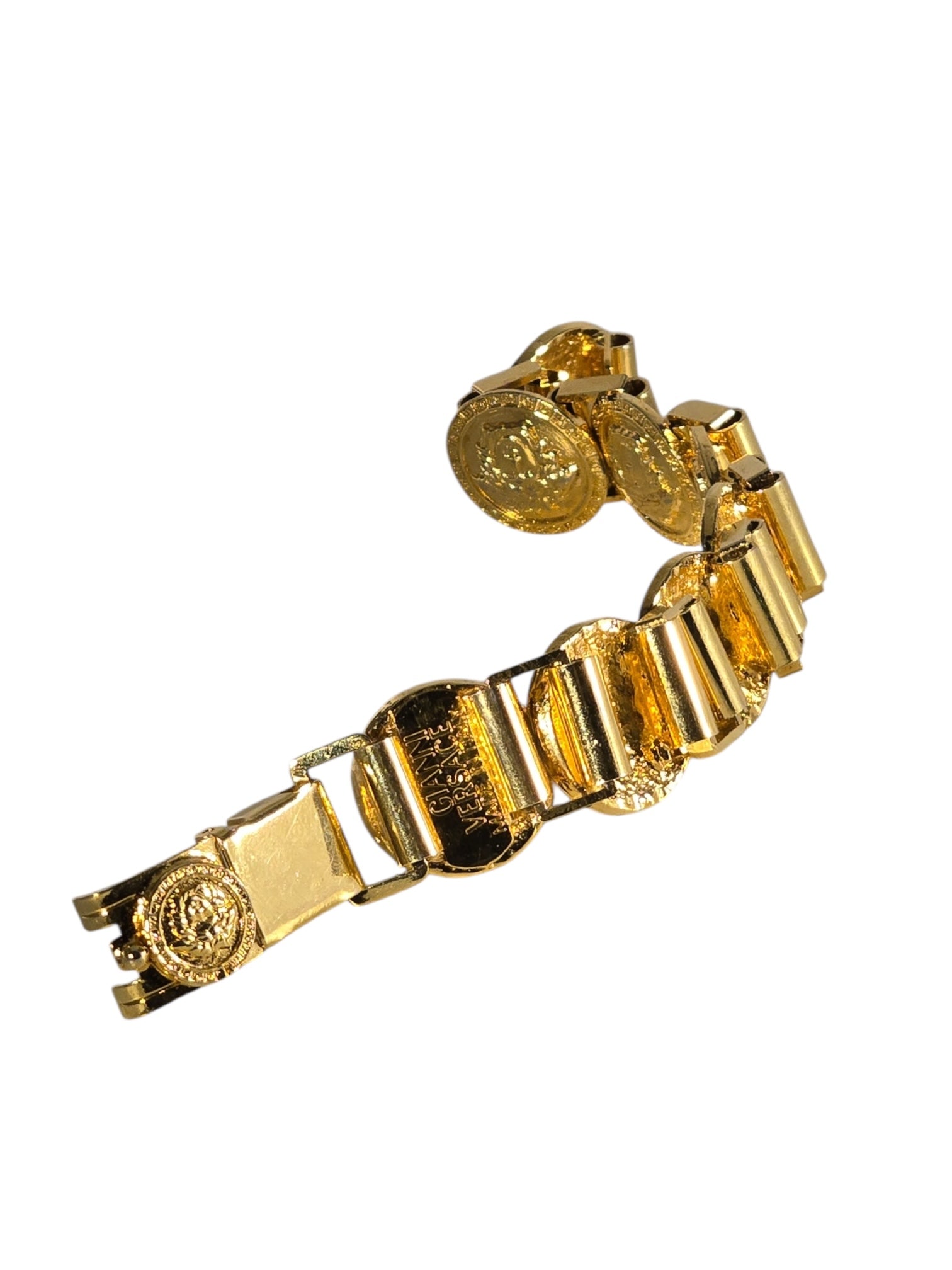 Iconic 1990s Gianni Versace Gold-Tone Medusa Charm Bracelet – RERACKED