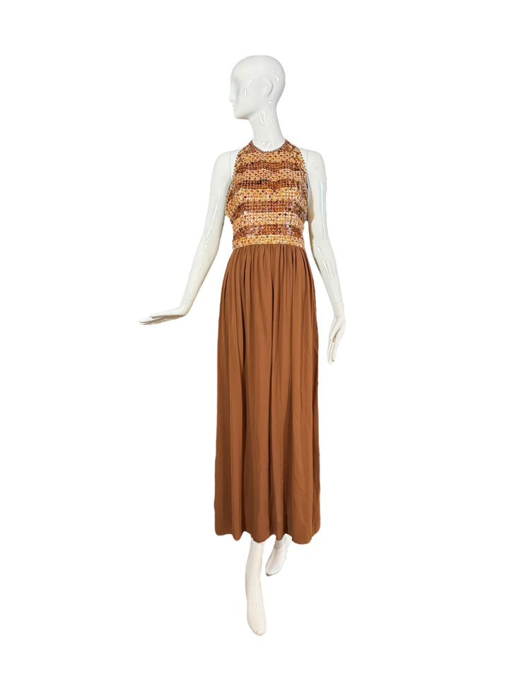 Givenchy Haute Couture Runway Gown – 1969 Sequin Halter Dress from Brooklyn Museum (FR 36), Apparel, Givenchy, RERACKED