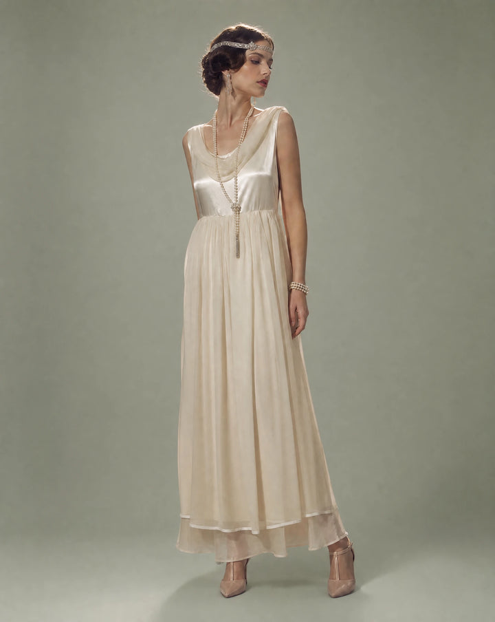 1920s Silk Chiffon Recouture by Colleema — One of a Kind Wedding Gown