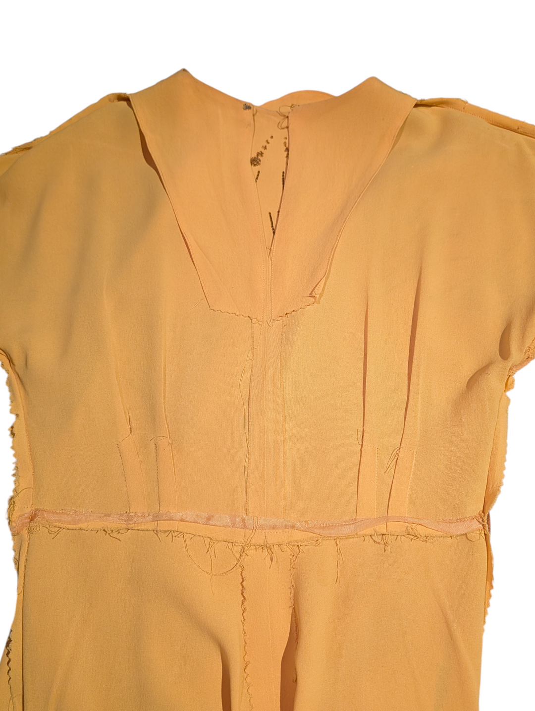 1940s Mustard Yellow Beaded Gown