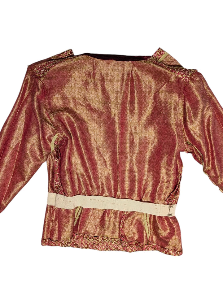 1940s Silk Jacquard Wrap Top