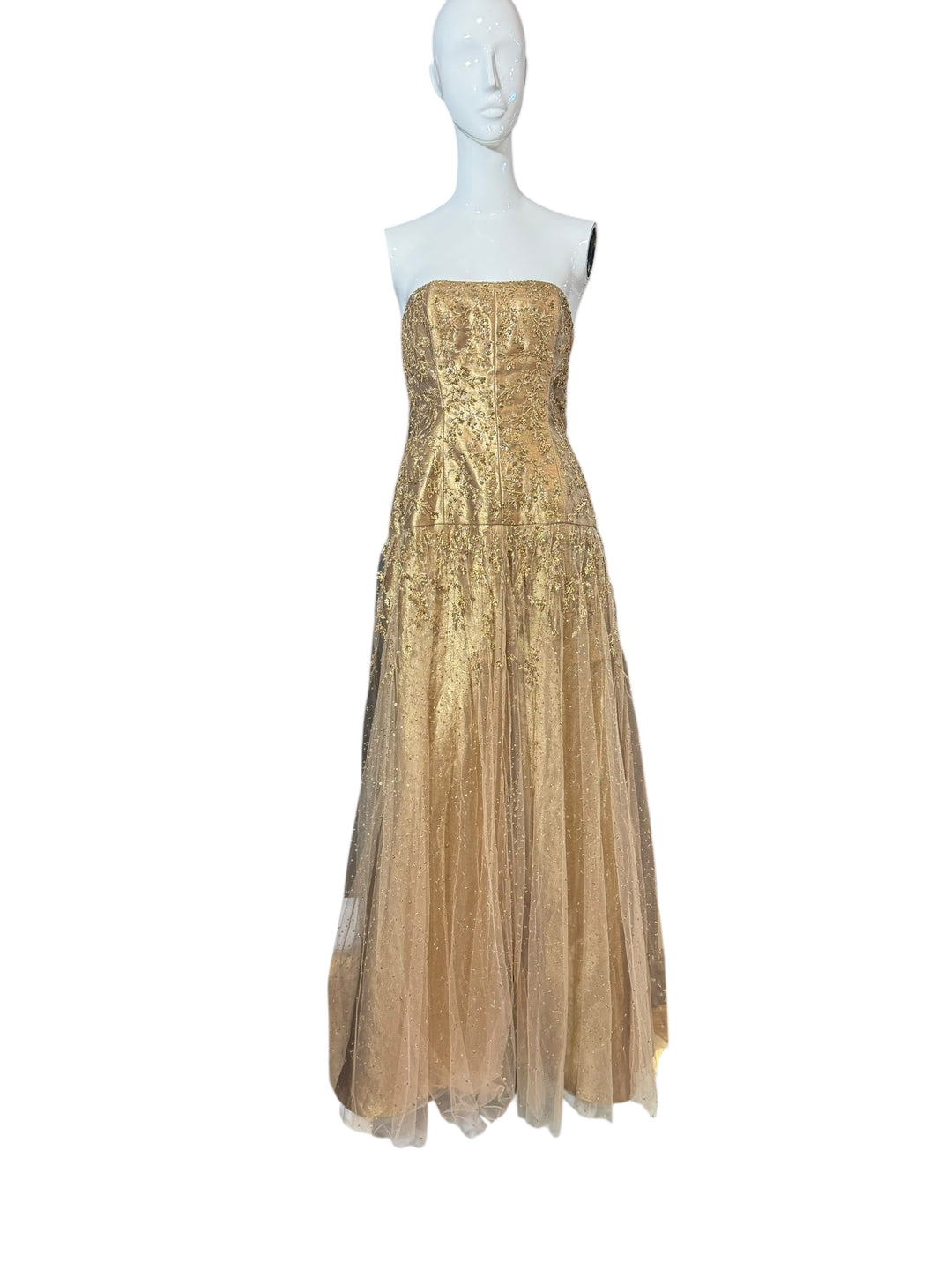 Racked Rulf Ralph Lauren Fall 2006 Gold Strapless Beaded Runway+ Campaign Gown ...