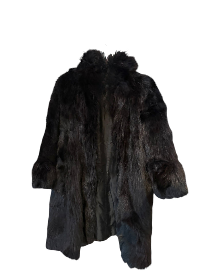 Heavy Black Fox Fur Coat