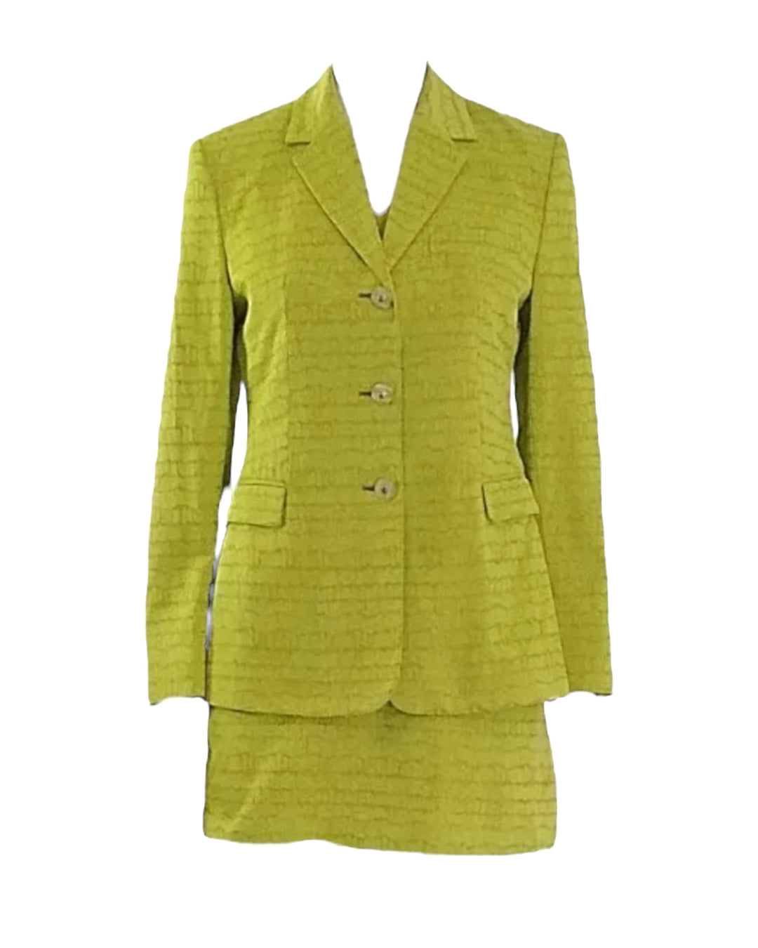 Versace Lime Dress x Blazer Suit Set