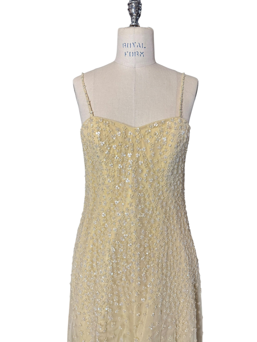 Classic Flower Sequin Vintage Gown