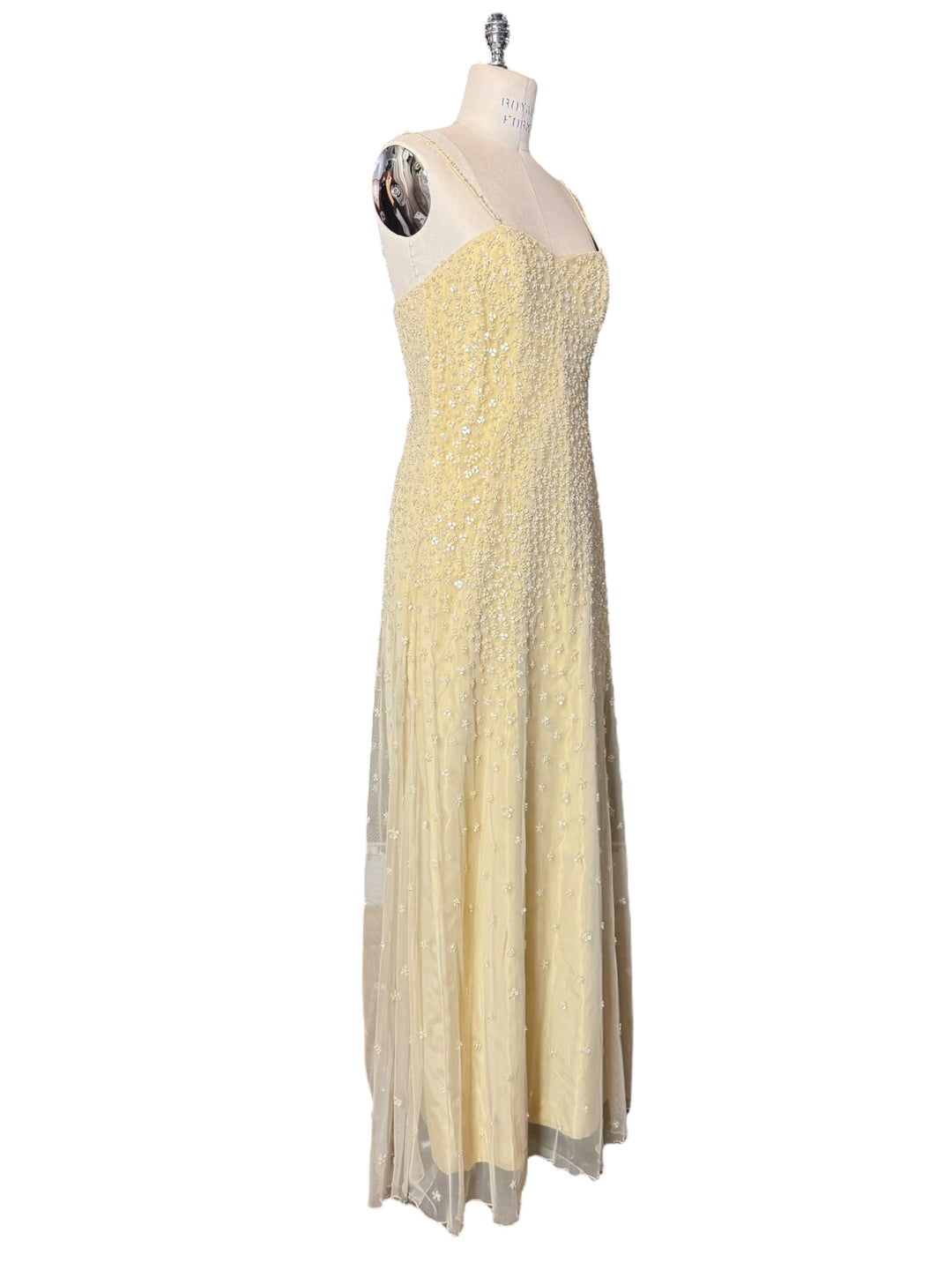 Classic Flower Sequin Vintage Gown