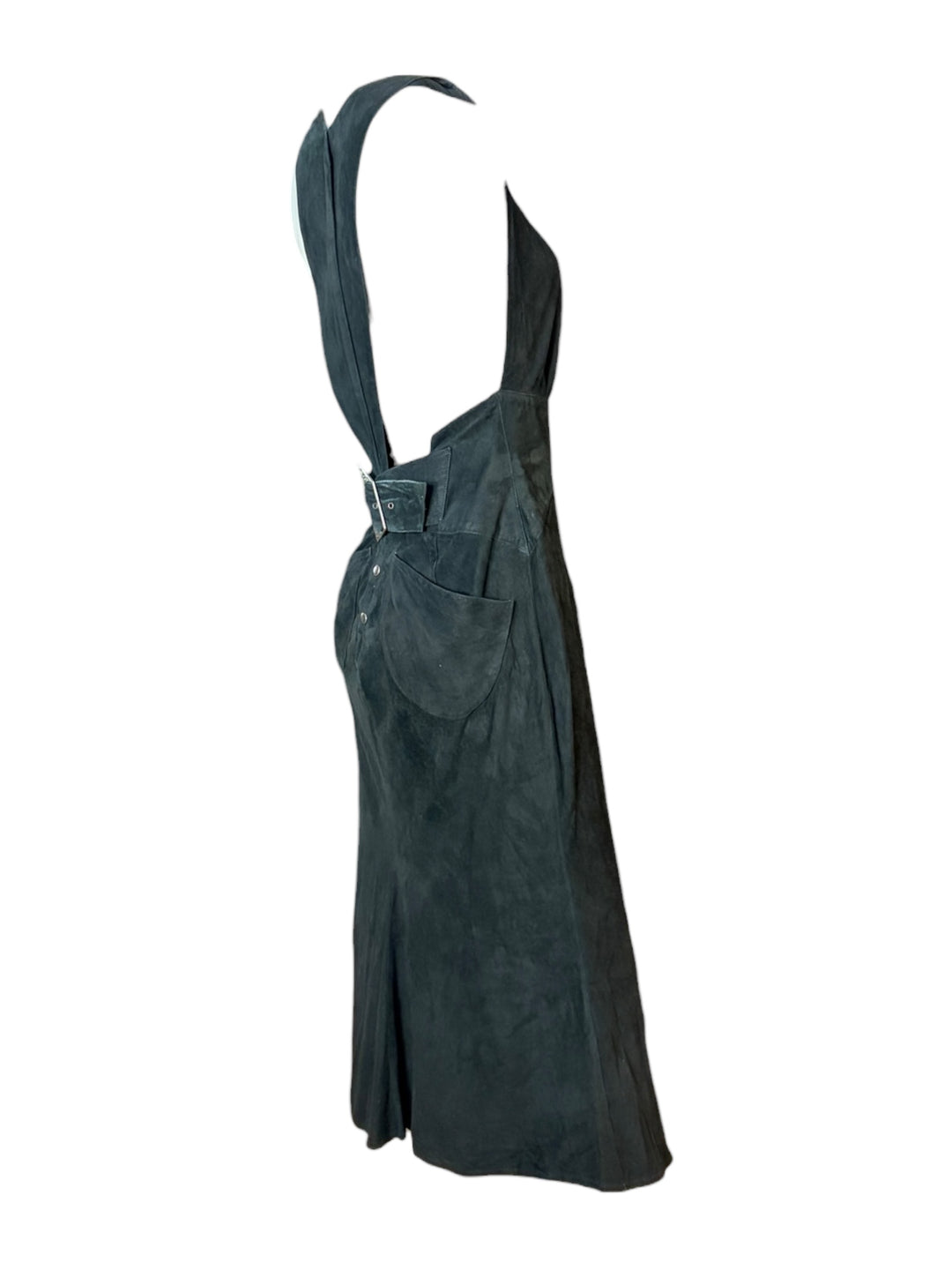 Thierry Mugler Black Suede Open-Back Mermaid Gown c.1983–85
