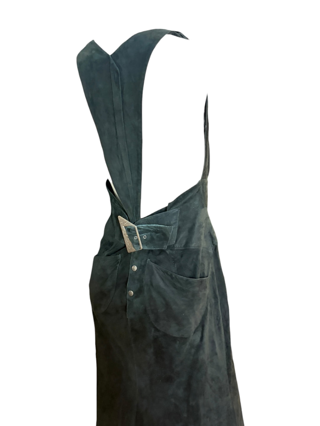 Thierry Mugler Black Suede Open-Back Mermaid Gown c.1983–85