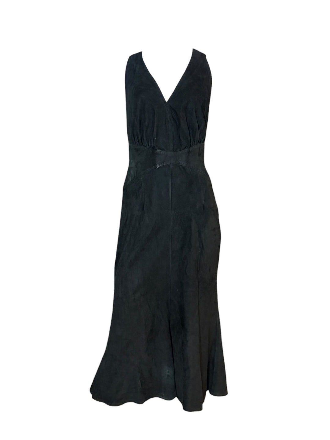 Thierry Mugler Black Suede Open-Back Mermaid Gown c.1983–85