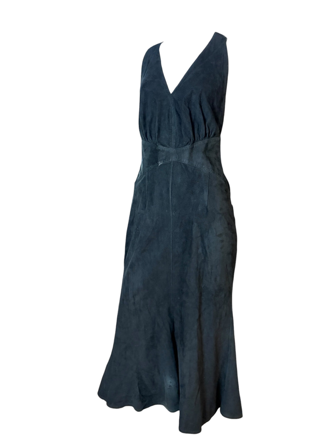 Thierry Mugler Black Suede Open-Back Mermaid Gown c.1983–85