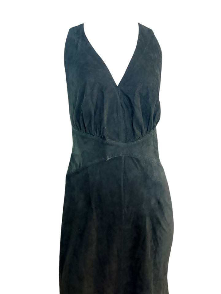 Thierry Mugler Black Suede Open-Back Mermaid Gown c.1983–85