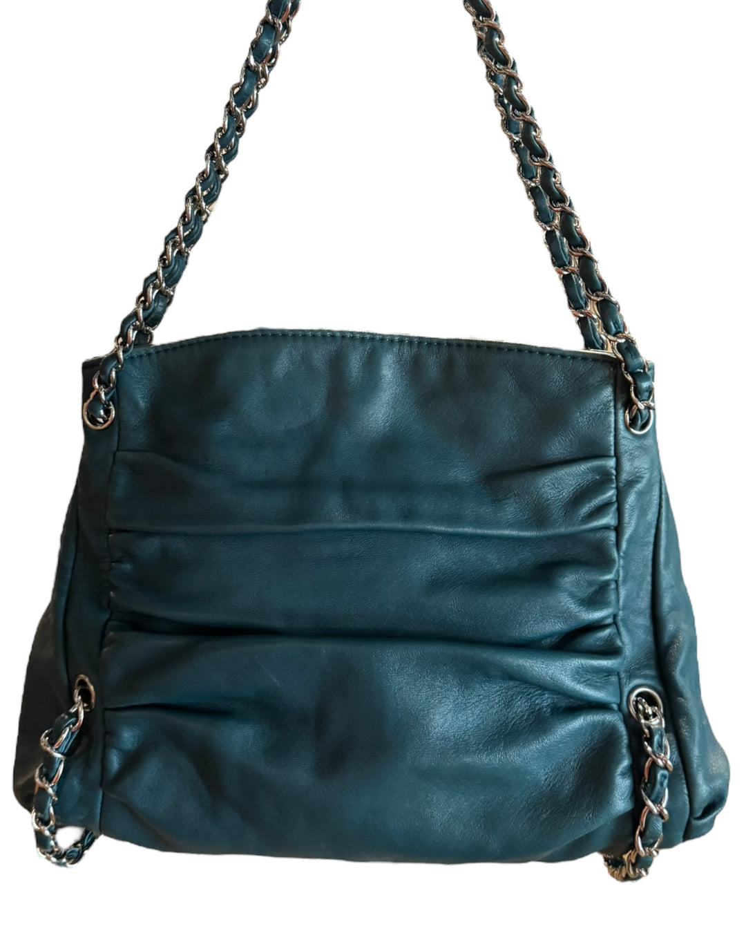 Chanel Teal Lambskin Sharpei Medium Tote