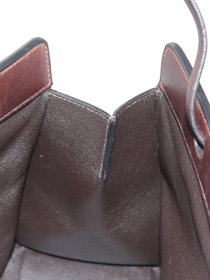 Hermès Muso Dark Chocolate Leather Shoulder Tote — Vintage ’90s Minimalist