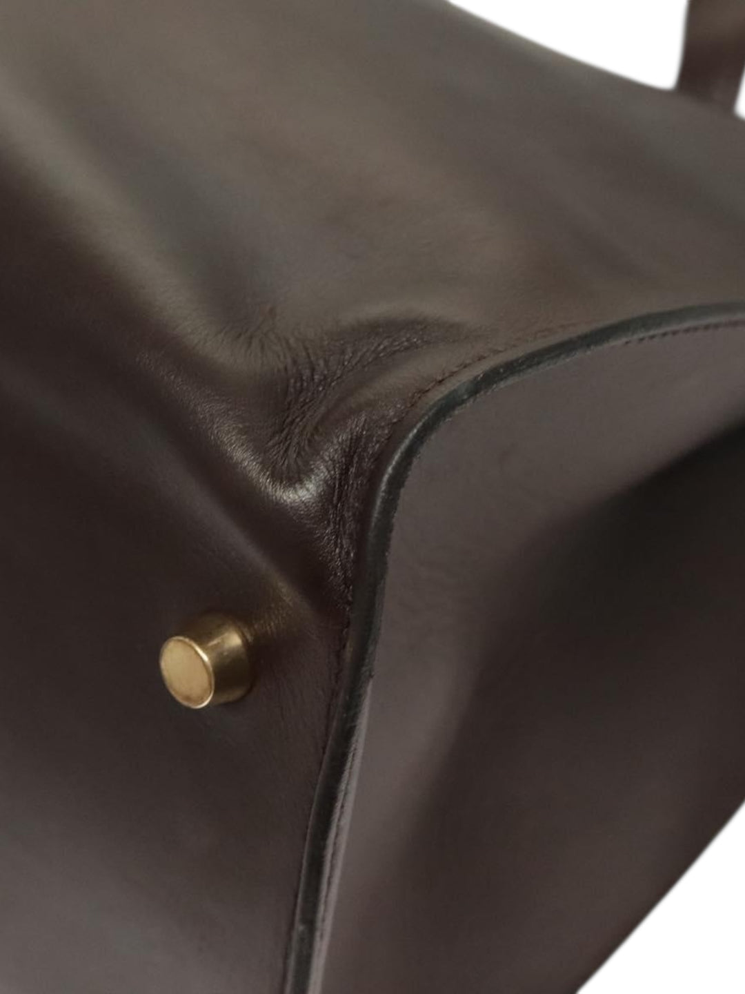 Hermès Muso Dark Chocolate Leather Shoulder Tote — Vintage ’90s Minimalist