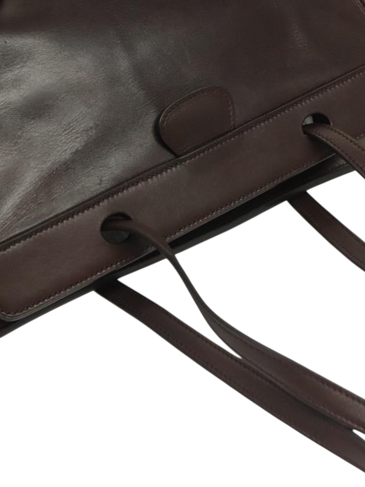 Hermès Muso Dark Chocolate Leather Shoulder Tote — Vintage ’90s Minimalist