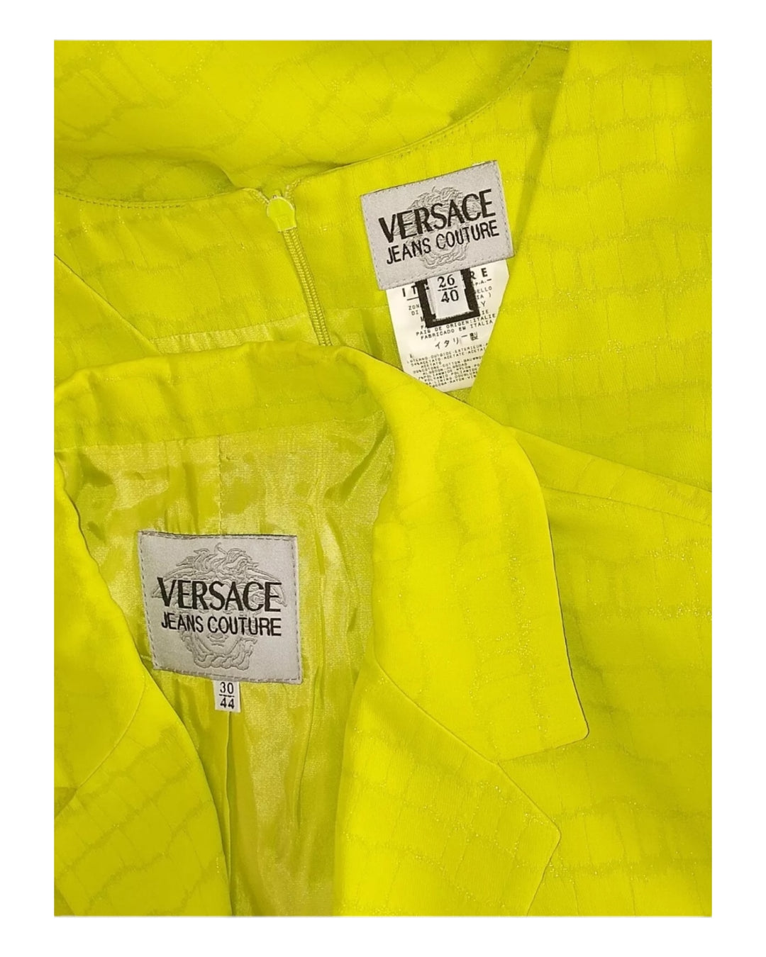 Versace Lime Dress x Blazer Suit Set