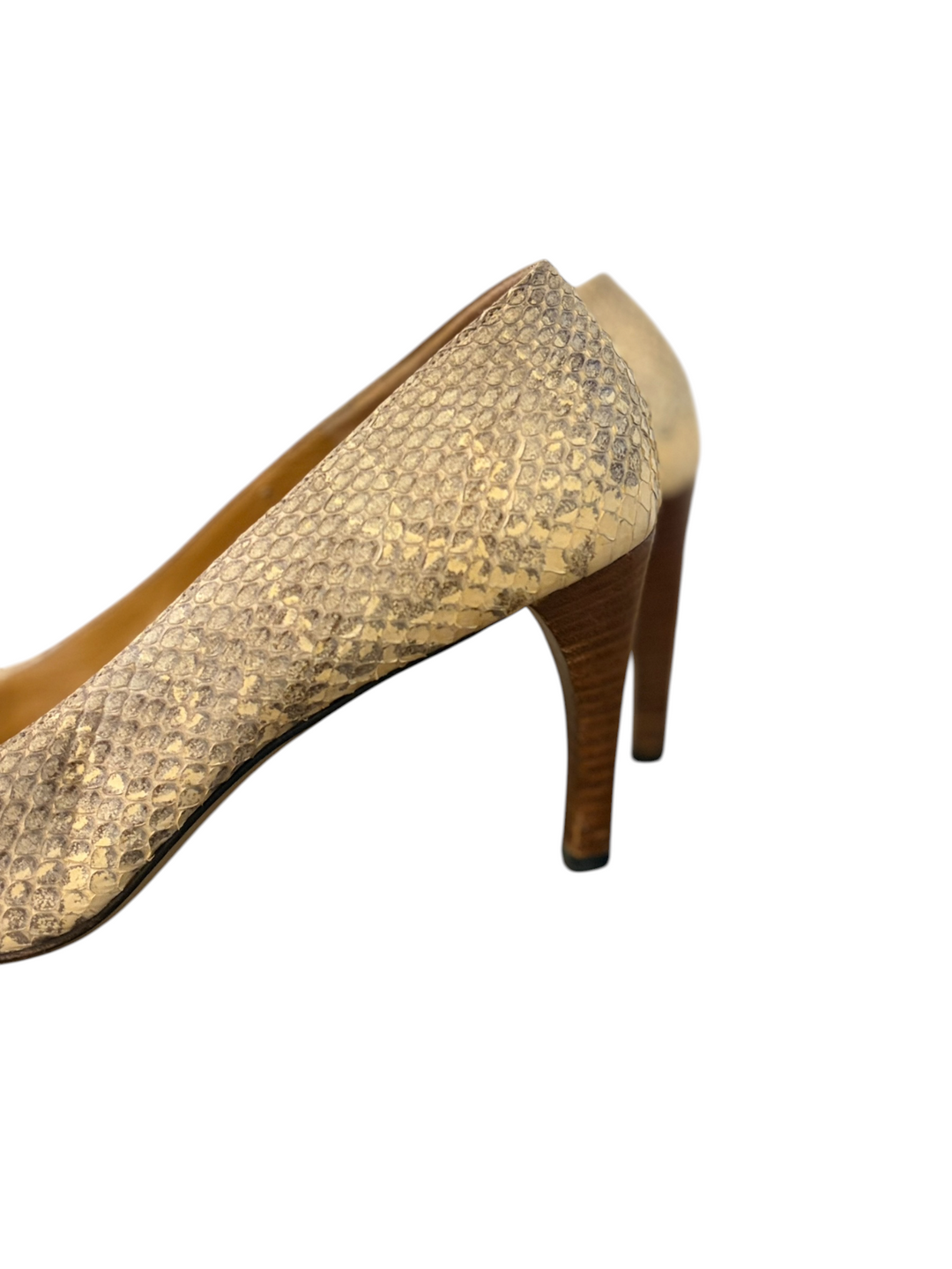 Gucci Natural Snakeskin Pointed-Toe Pump, Tom Ford Era, 38