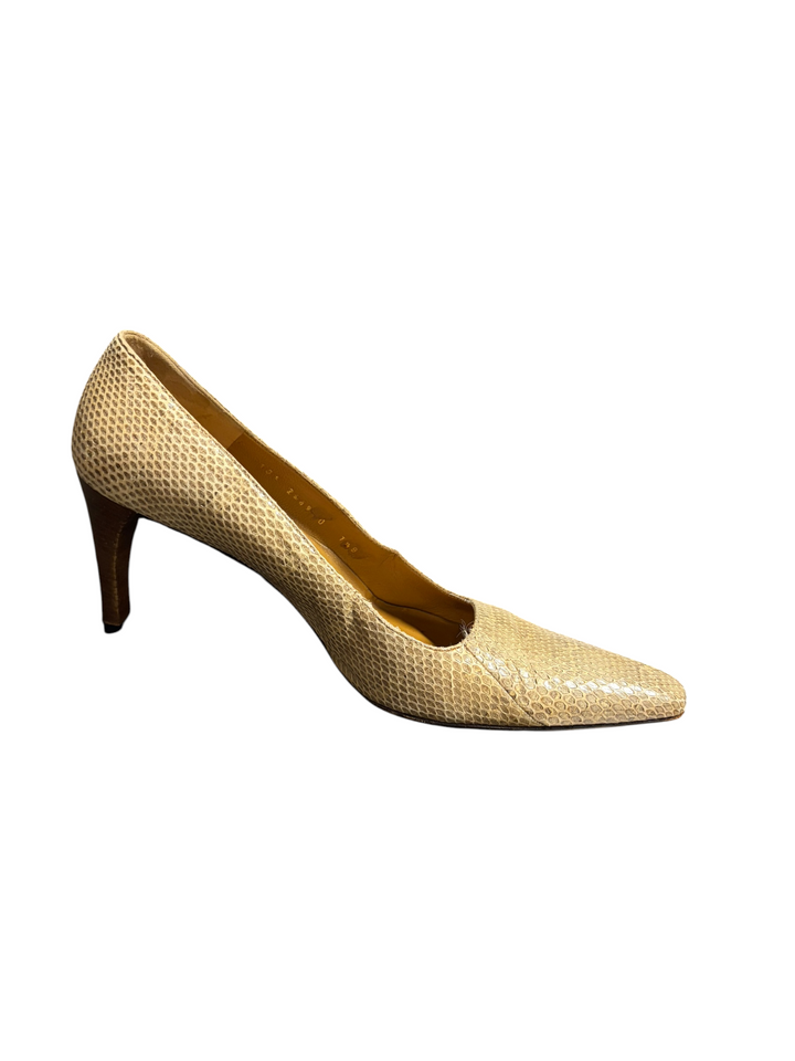 Gucci Natural Snakeskin Pointed-Toe Pump, Tom Ford Era, 38