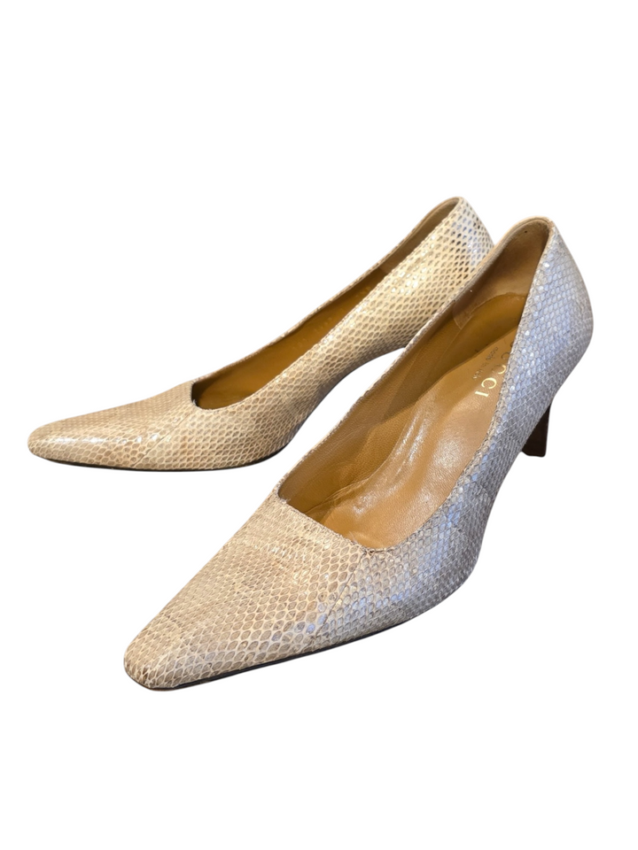 Gucci Natural Snakeskin Pointed-Toe Pump, Tom Ford Era, 38