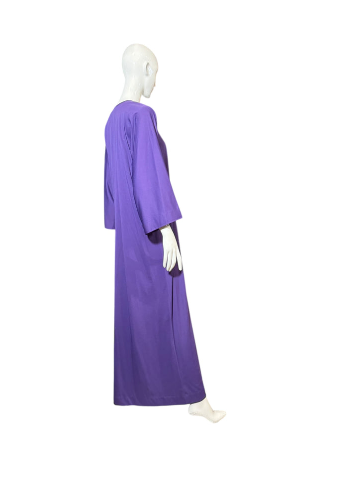 Vintage 1970s Halston Purple Jersey Kaftan Dress – Iconic Minimalist Glamour
