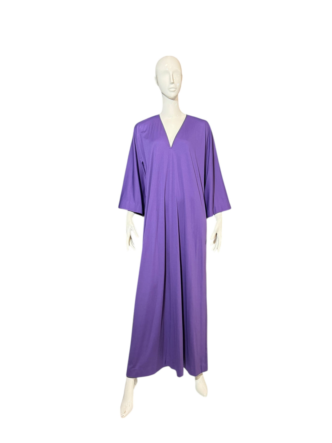 Vintage 1970s Halston Purple Jersey Kaftan Dress – Iconic Minimalist Glamour