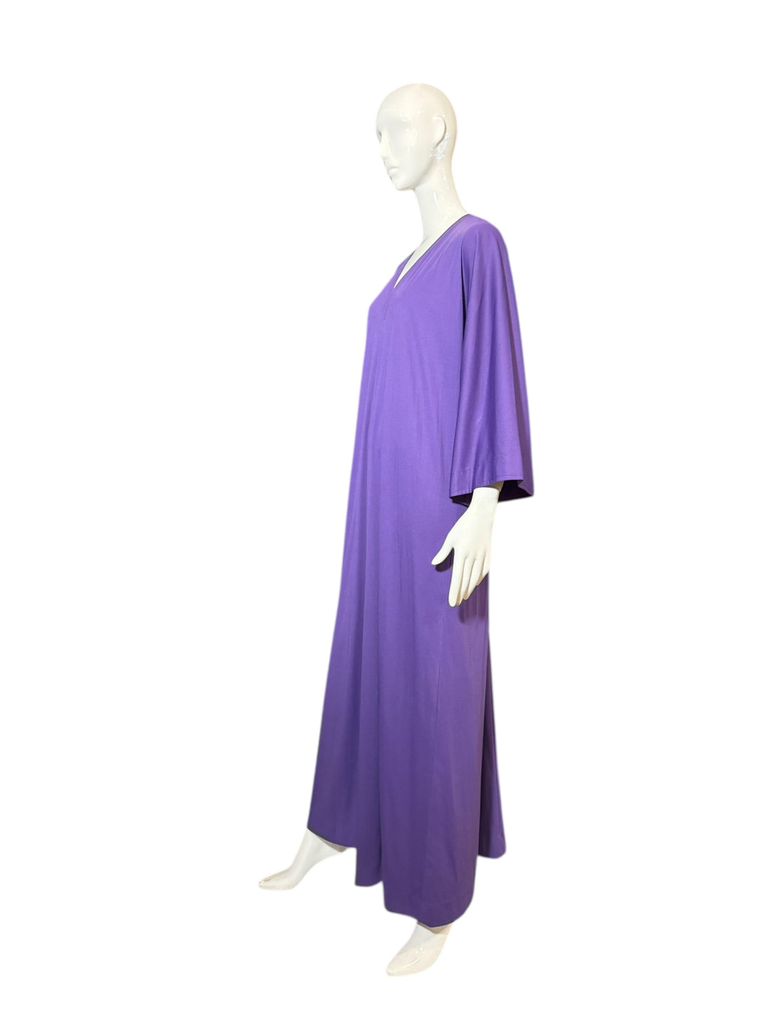 Vintage 1970s Halston Purple Jersey Kaftan Dress – Iconic Minimalist Glamour