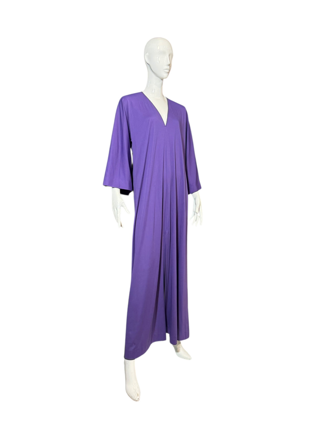 Vintage 1970s Halston Purple Jersey Kaftan Dress – Iconic Minimalist Glamour