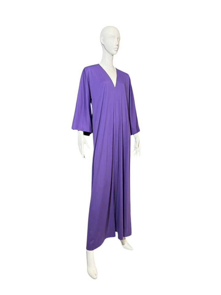 Vintage 1970s Halston Purple Jersey Kaftan Dress – Iconic Minimalist Glamour