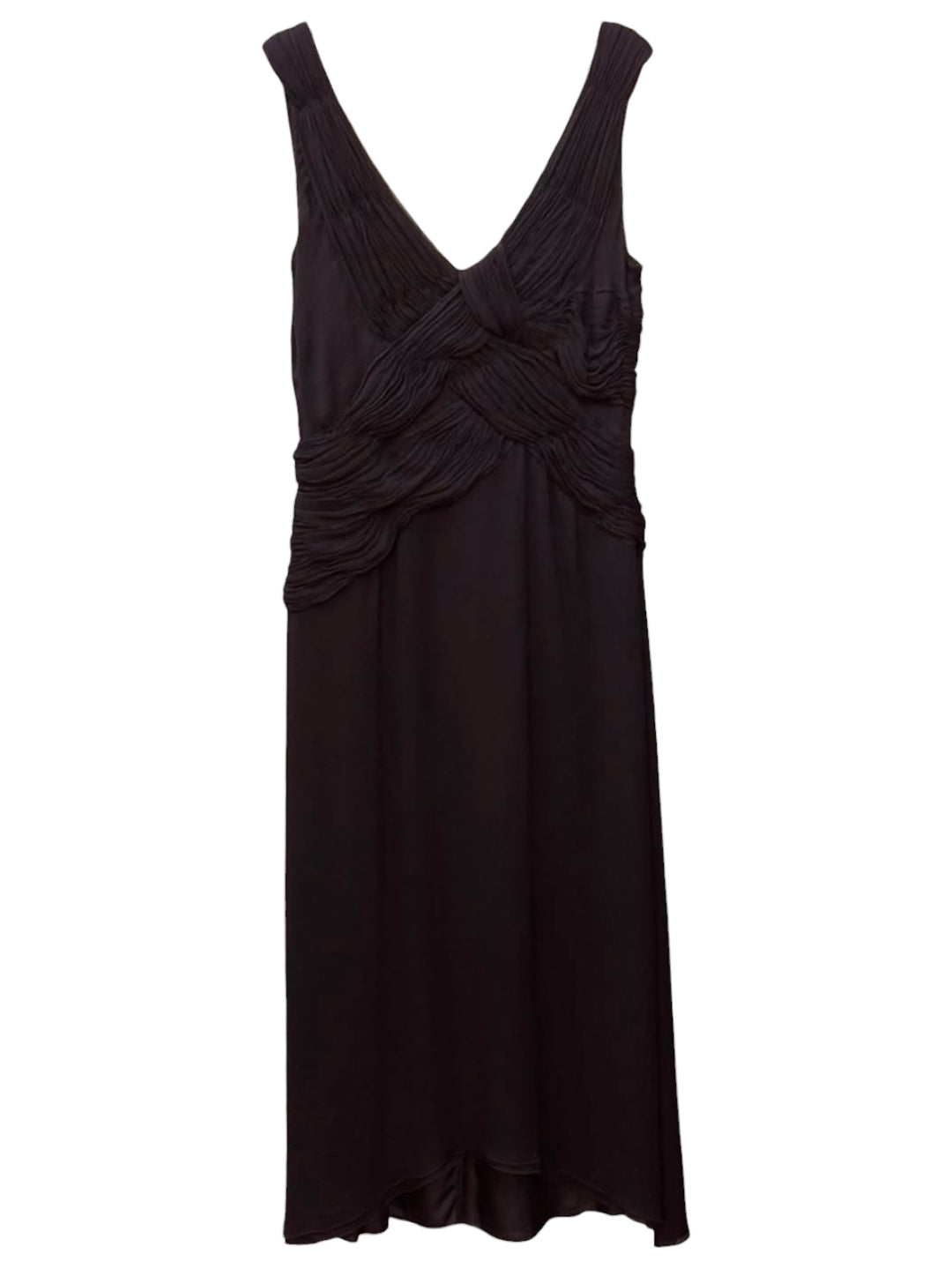 Prada silk chiffon braided detail dress