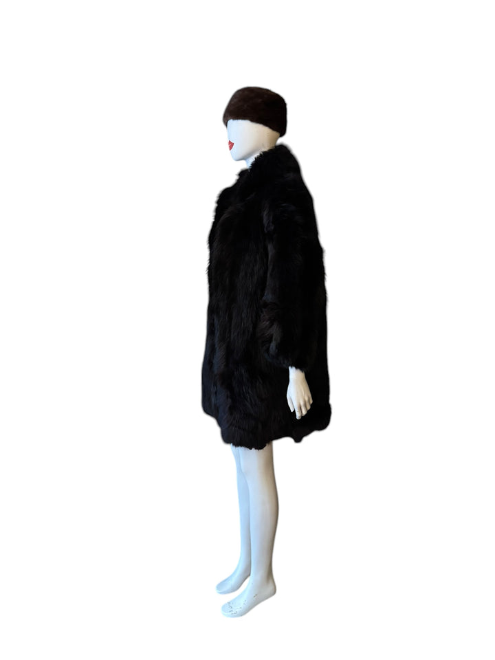 Heavy Black Fox Fur Coat