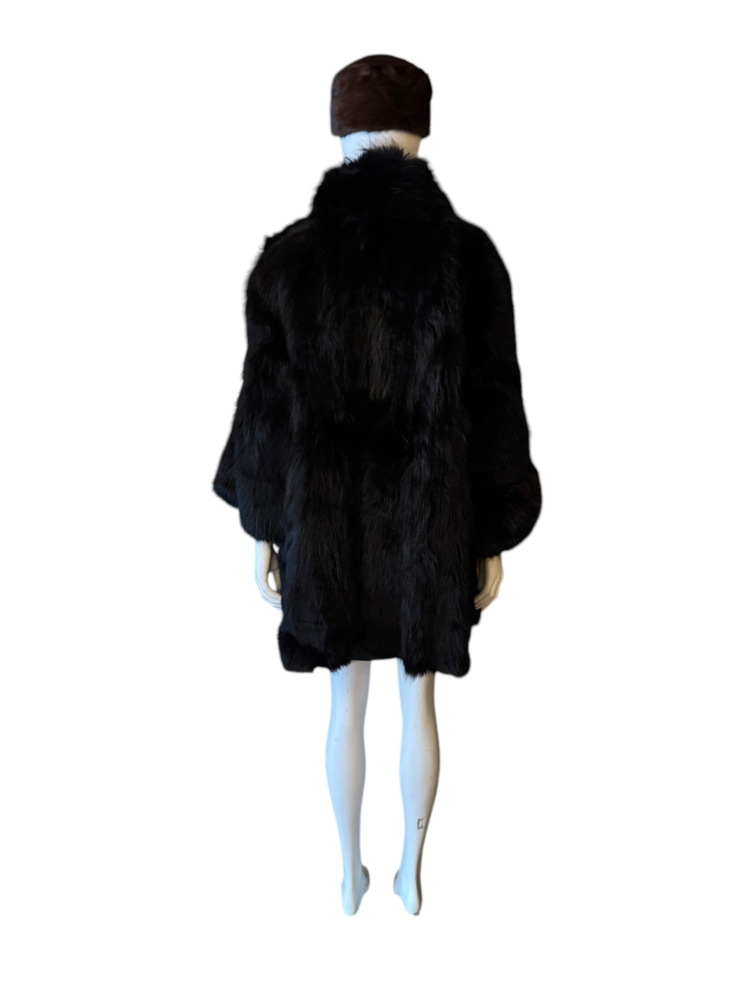 Heavy Black Fox Fur Coat