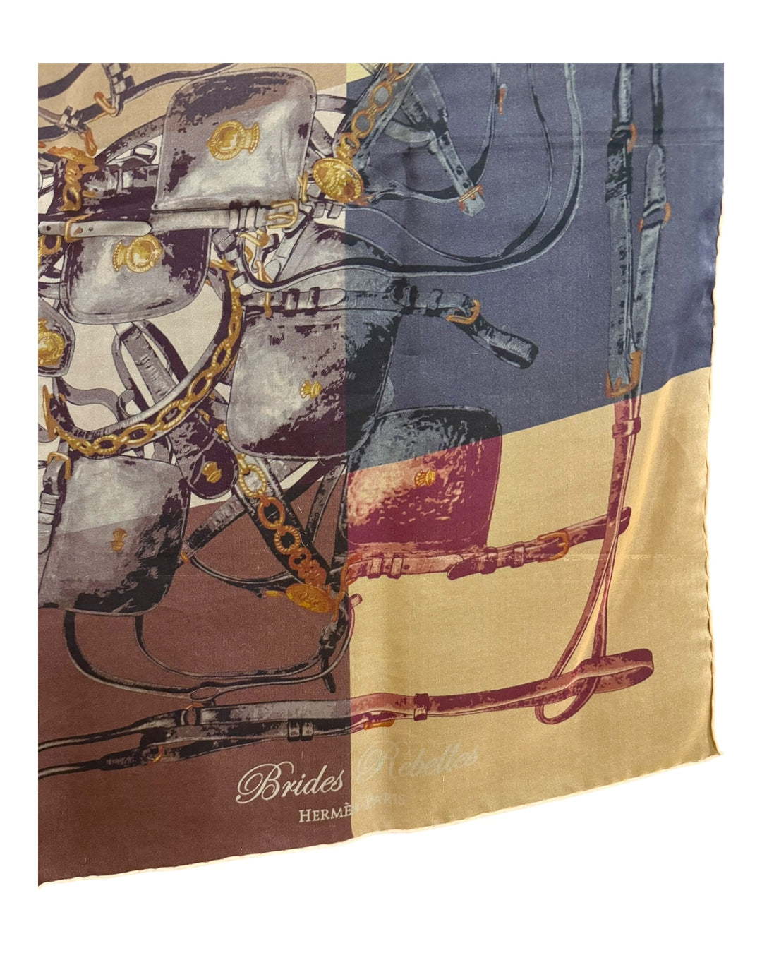 Hermes silk scarf 'Brides Rebelles' 'Made in France, Soie 100% silk,' in original box 140cm XL shawl rare Benoit Pierre Emery