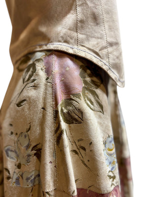 Look 02 — Sand Floral Suede Vest &amp; Skirt