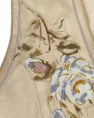Look 02 — Sand Floral Suede Vest &amp; Skirt