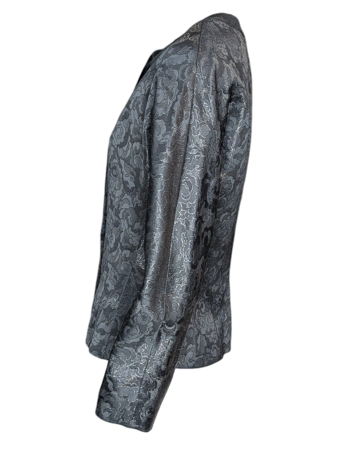 Vintage Guy Laroche Paris Black Floral Jacquard Evening Jacket