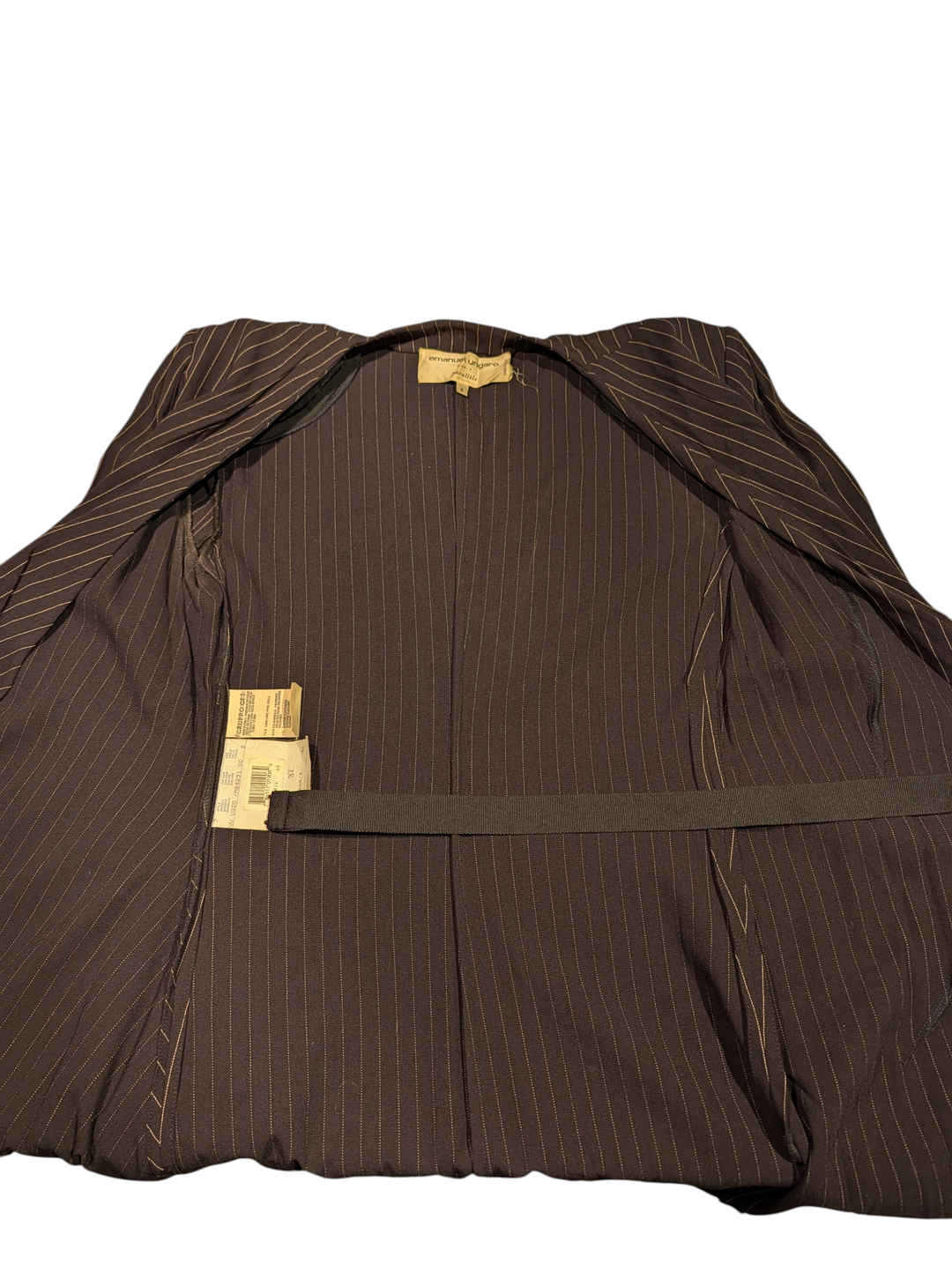 Emanuel Ungaro Parallèle Pinstripe Wool Wrap Dress